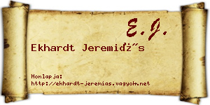 Ekhardt Jeremiás névjegykártya